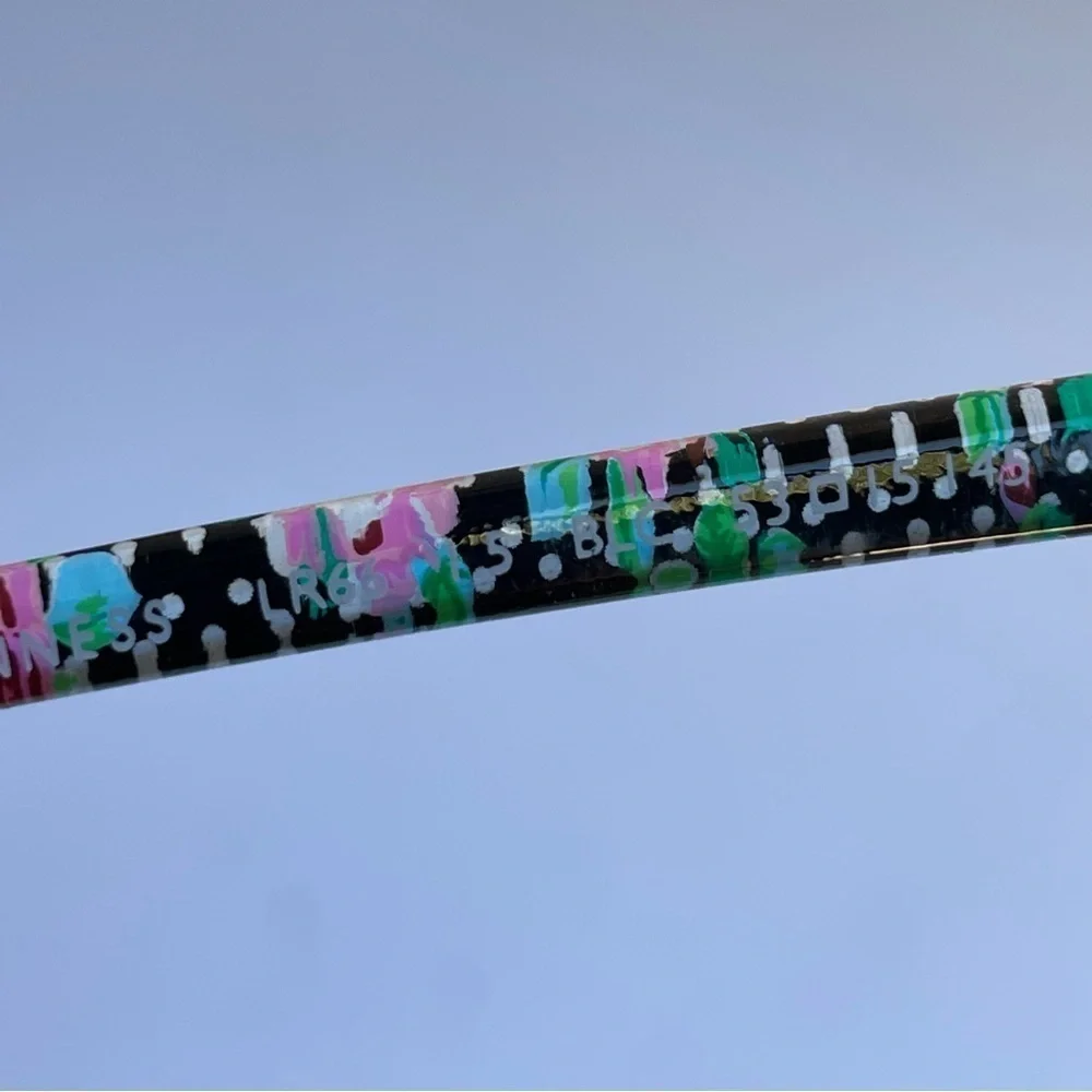 Lulu Guinness eyeglasses LR66 Black Floral Women’s Glasses Frames